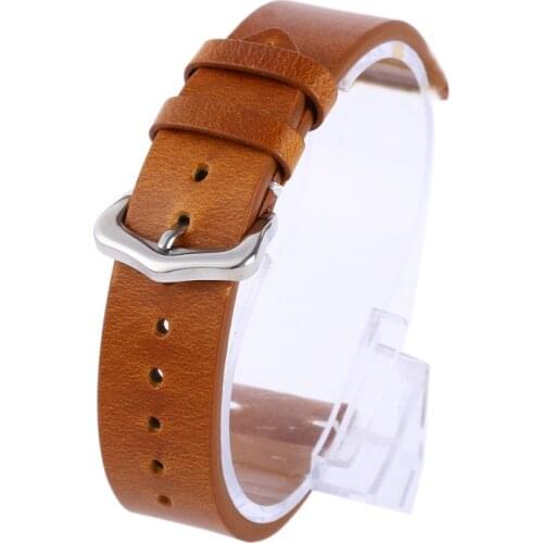 Newest Fashion 18 20 22mm Man Women Handmade Leather Brown Black Wrist Watch Band Strap Belt Watchbands