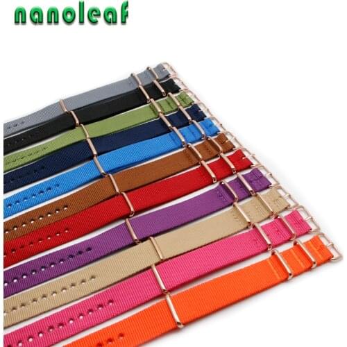 Nylon Watch Strap Luxury Rose Gold Buckle For NATO Watchband 18MM 20MM 22MM 24MM Bracelet Accessories Men Women Belt