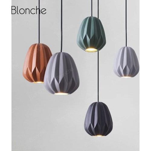 Nordic Pendant Lights Resin Modern Pendant Lamp Dining Room Kitchen Bedroom Hanging Lamp Led Home Deco Hanging Light Fixtures
