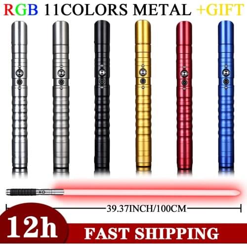 Lightsaber RGB Jedi Sith Heavy Dueling Sound Metal Handle Color Changing Light Saber Force FX Blaster Laser Sword Engraved Gift