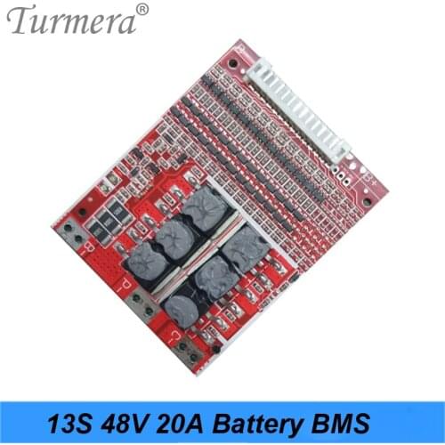 Turmera 3.6V 3.7V 13S 48V E-bike Li ion battery 18650 20A 25A 30A Li-ion Lithium 18650 Battery Pack BMS Protection Board