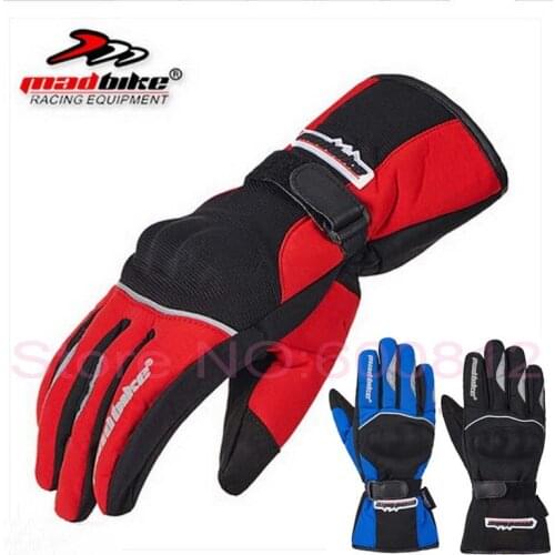 2019 New MAD-BIKE Waterproof Motorcycle Gloves Electric Bicycle Racing Glove Winter warm Windproof black blue red color MAD-13