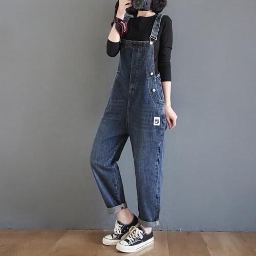 6482 Summer Womens Denim Jumpsuit High Waist Oversize Elegant Office Ladies Temperament Simple Cowboy Cotton Stretch Overall