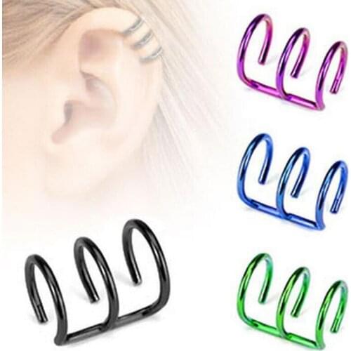 1Piece 2016 Brand New Ear Clip Cuff Wrap Earrings No piercing Cartilage Cuff Eardrop Ear Clip Tragus Helix Ear Body Jewelry
