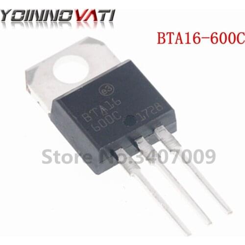10PCS/lot BTA16-600C BTA16-600 TO-220 16-600C Triac 16 Amp 600 Volt New original