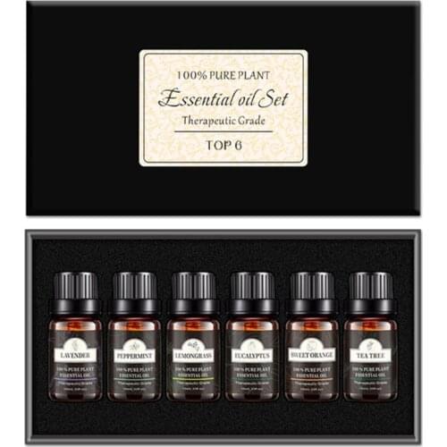 3/6/8 Bottle/box 10ml Aromatherapy Pure Essential Oil Set Aroma Diffuser Peppermint Plant Oil Scented Body Massage Oil