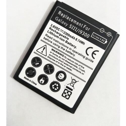 AZK Black New 2300mAH Battery For Samsung Galaxy SIII S3 i9300 i9305 i747 i535 L710 i9308 EB-L1G6LLU E210 E170k Phone battery