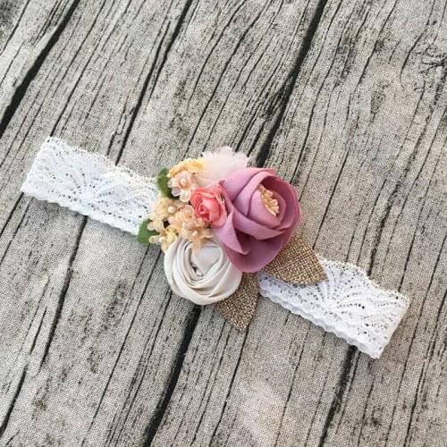 Free Shipping Dupioni Silk Flower Girl Headband Kids Hair Accessories Photo Prop