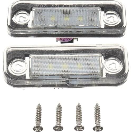 For Mercedes Benz C E Class CLS SLK 2pcs 10-30V 3W Car Auto 3SMD LED License Plate Light Lamp Error Free White 6000K DIY Parts