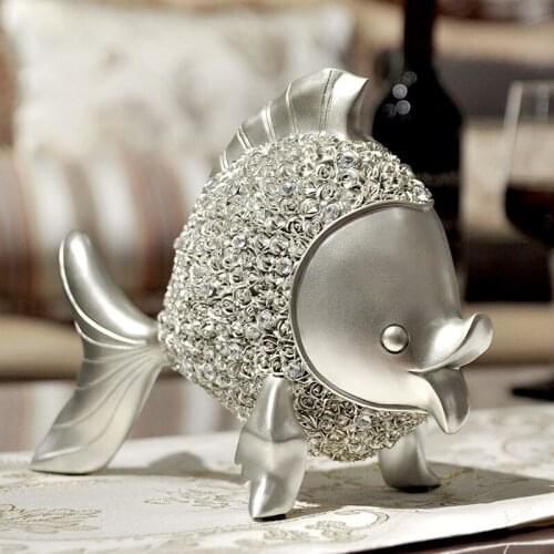 EUROPEAN RESIN FISH FIGURINES ART CRAFTS HOME FURNISHING DECORATION LIVINGROOM TABLE ANIMAL ORNAMENTS CHRISTMAS WEDDING GIFT ART