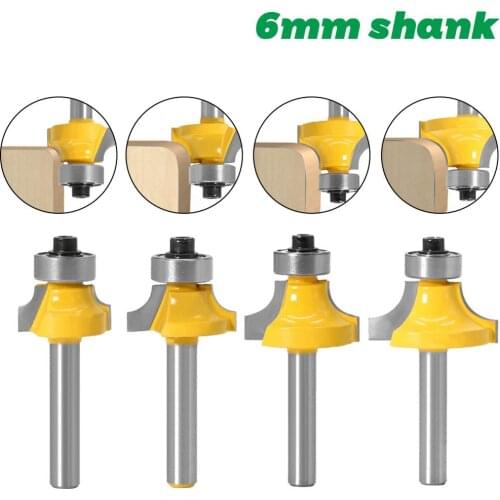 1pcs 6mm shank Corner Round Over Router Bit with BearingMilling Cutter for Wood Woodwork Tungsten Carbide