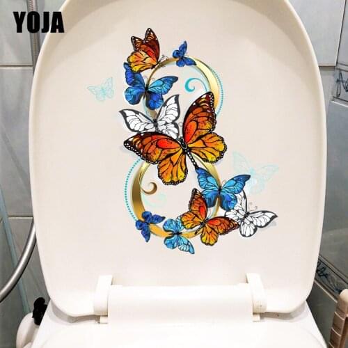 YOJA 18.9×22.5CM Creative Horoscope Butterfly Group Bedroom Wall Decoration Fashion Home Toilet Stickers T1-2793