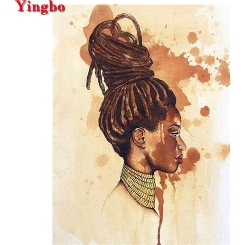 Square Round Diamond Painting African woman Cross Stitch Needlework Diamond Mosaic Handicraft DIY Diamond Embroidery Home Decor