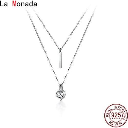 La Monada 35.3+3.5cm Silver Necklace For Women Fine Silver 925 Jewelry Fashion Layered Neck Pendants 925 Silver Chain Woman