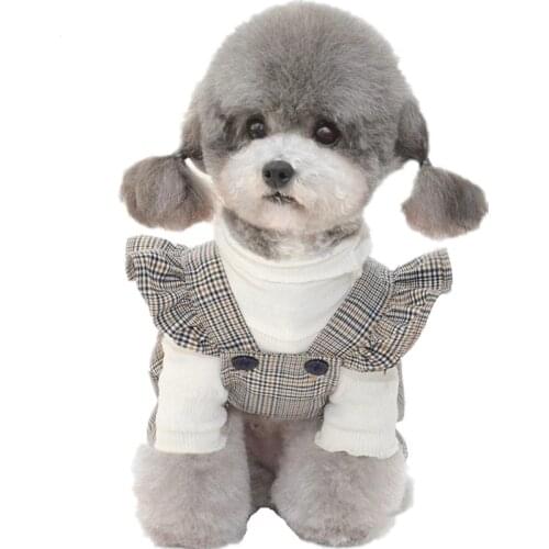 Fashion Dog Clothes Puppy Classic Butterfly Sleeve Dress Pet Dog Jumpsuit Small Dogs Summer Cute Doggie Cat Costume Dog Dresses