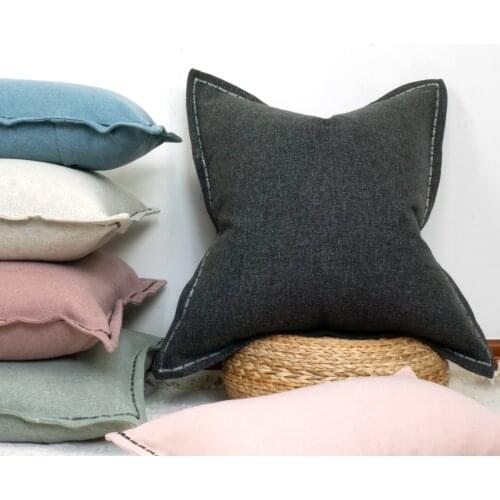 Nordic Style Royal Blue Cushion Cover Hemming Envelope Pillowcase Throw Pillow Sofa Chair Home Decor Without Stuffing