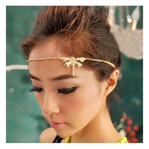 Hot Sell Nice Dragonfly Style Hair Band Classic Alloy Plating Rhinestone Hair Accessories For Women gift jewelry wholesale