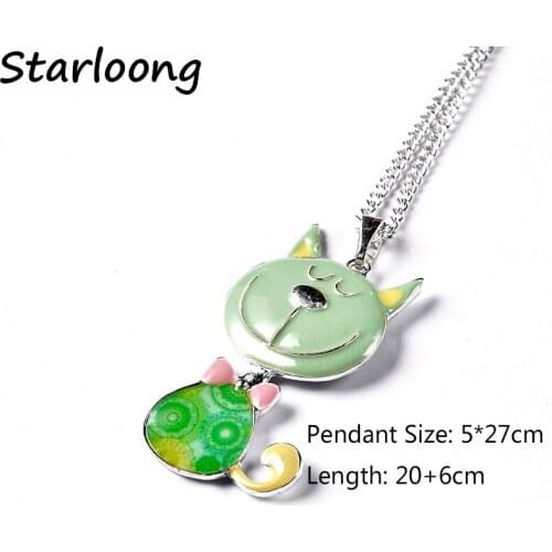 New Arrival Metal Alloy green cute bow tie Cat Choker Enamel Necklace Chain Collar Drop Glaze Pendant For Women And Girls