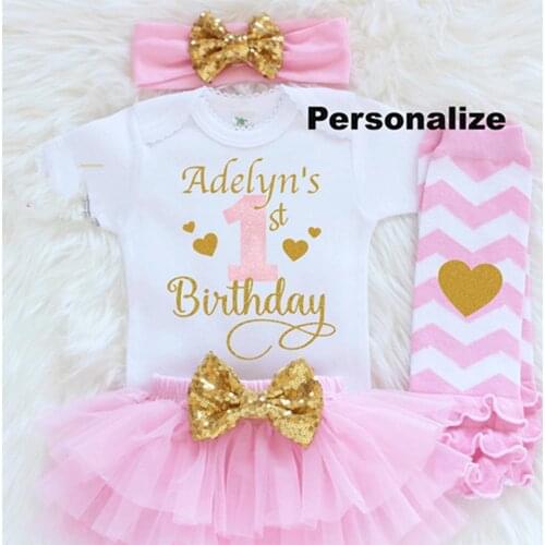 Personalized First Birthday Outfit, Custom Name Baby Girl 1st Birthday Outfit, Onesies Tutu Set,Cake Smash
