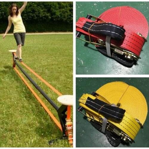 Complete Slackline Kit w/ Training Line - 10M Slack Line Longest Ever w/Tree Protectors Arm Trainer Ratchet Cover Ideal for Kids