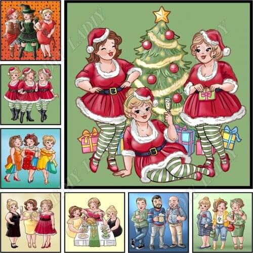 Full Square / Round Diamond Painting Three Sisters Crystal Diamond Embroidery Mosaic Picture of Rhinestones Cross Stitch Kits