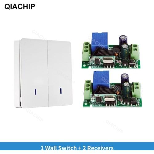 QIACHIP AC 110V 220V RF Remote Control Wall Controller Receiver Switch 433Mhz Transmitter Hall Bedroom Ceiling Lights DIY