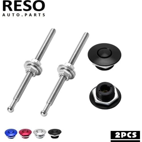 RESO--Free Shipping 2 Pcs 1.25"32mm Push Button Billet Hood Bonnets Pins Lock Clip Latch Length 4