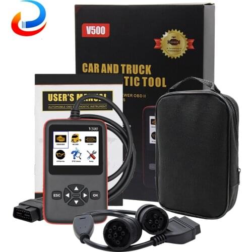 V500 Code Reader 12V/24V For Car Truck OBD 2 OBD2 Car Diagnostic Auto Scanner For J1939 Heavy Duty Truck EOBD PK ELM327 V1.5