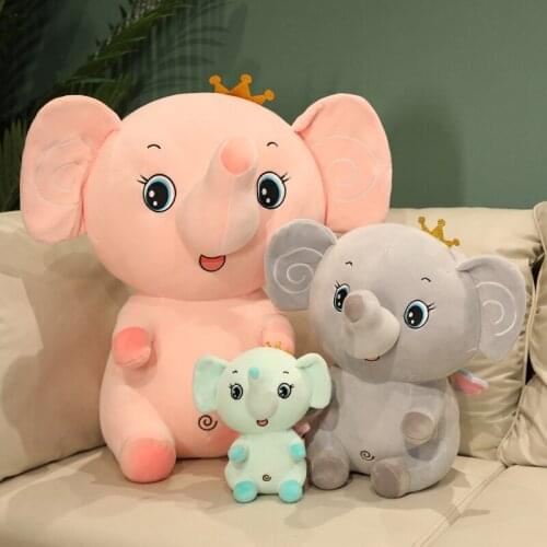 23-60cm Cute Cartoon Angel Elephant With Wings Crown Plush Toys Stuffed Soft Animals Pillow Dolls For Kids Girls Birthday Gifts