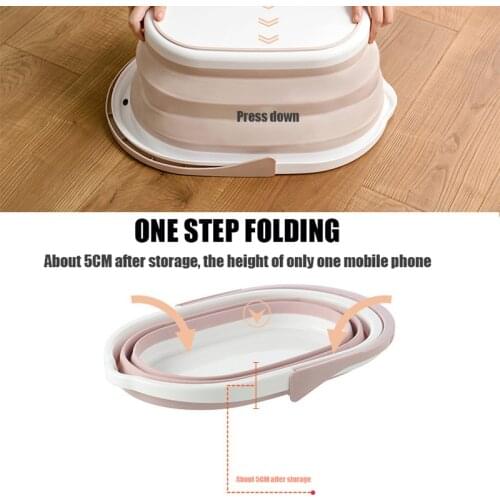 Folding Plastic Mop Bucket Camping Wash Bucket With Handle Collapsible Floor Mop Cleaning Fishing Car Wash Bucket Household Tool