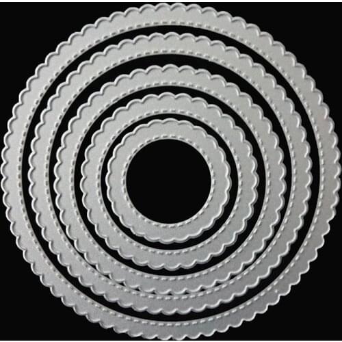 Stitched Circle Scallop Frame Dies cutting decorative Scrapbooking Steel Craft Die Cut create Stamp Embossing paper Card Stencil