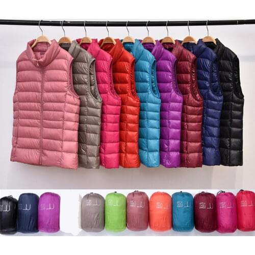 2020 Autumn Vest Female Womens Plus Size 4XL Sleeveless Jacket Warm Waistcoat spring Lightweight White Duck Down Vests Women