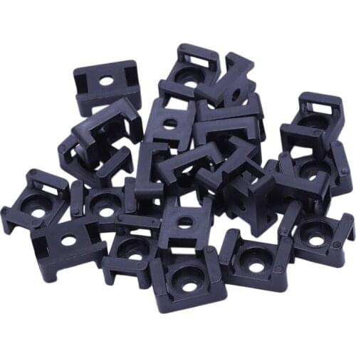 WSFS Hot Screw Bracket Mount Saddles Bases Cable Tie Bracket 2mx16mm 30 Units Black