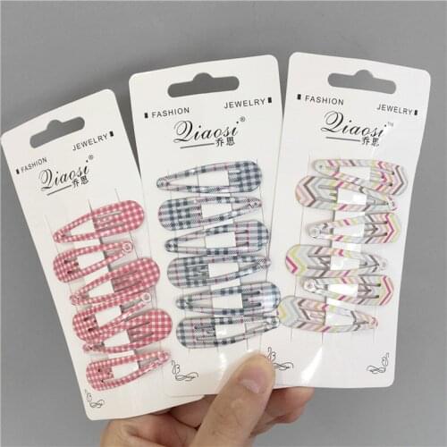 YVLAH5Pc/Set Headdress Pink Heart Drop BB Clip Women Water Drop Hairpin Girl