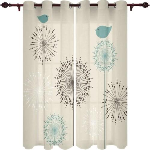 Patio Curtain Dandelion Bird Abstract Indoor Living Room Bedroom Kitchen Outdoor Drape For Porch Gazebo Pergola Canopy Beach