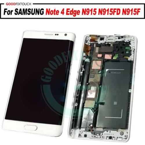 AAA quality For SAMSUNG Galaxy Note 4 Edge lcd N915 N915FD N915F LCD with Frame Digitizer Assembly For smnote 4 edge screen
