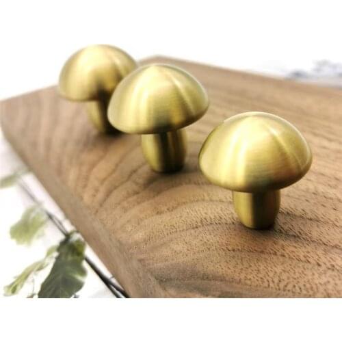 028 Bonjean Copper Mushroom Cabinet Wardrobe Brass Furniture Drawer Cabinet Door Handle Single Hole Childrens Room Knob Handles