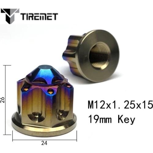 Tiremet M12*1.5 Titanium Flange Nuts Customize for Bicycle Motorcycle Car Rear Axle