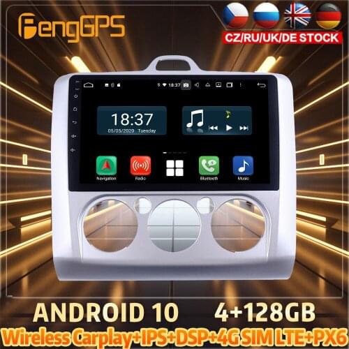 128G Android10 PX6 DSP For Ford FOCUS MT 2006 2010 Car DVD GPS Navigation Auto Radio Stereo Video Multifunction CarPlay HeadUnit