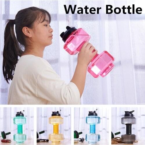 2.5L Dumbbells Shaped Plastic Bottle Water Container Outdoor Sports Cycling Hiking Travel Camping Big Capacity Bottles