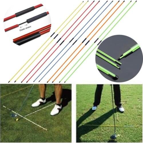 2Pcs/Set Golf Alignment Sticks Collapsible Posture Rectifying Training Accessory Golf Swing Direction Trainer Aid for Outdoor