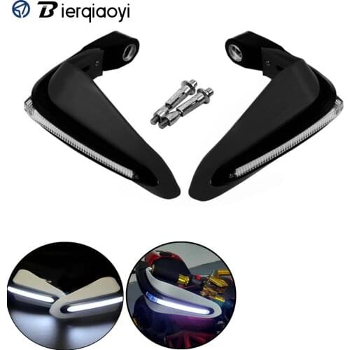 2pcs Hand guard Motorcycle LED Handlebar Hand Protector with LED Light Handguards Hand Guard Universal MSX125 Hand Guards Black