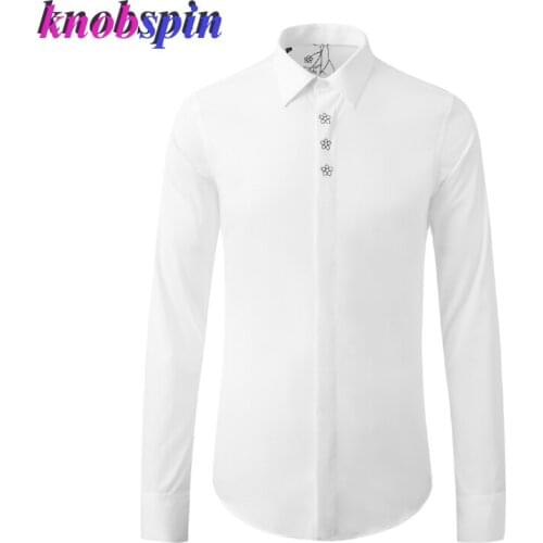 2021 Brand Plum Embroidery Men Shirt Long Sleeve Slim Chemise homme High quality Cotton Business Male Dress Shirts Plus Size