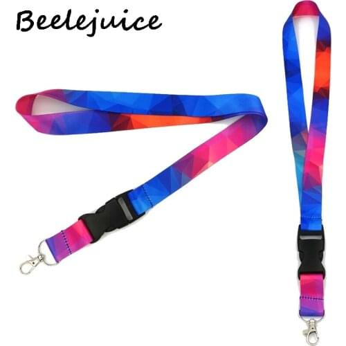 24pcs Triangles Color Lanyard Keys Phone Holder Neck Strap With Keyring ID Card DIY Animal webbings ribbons Hang Rope Decoration