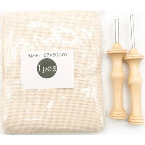 3Pcs Embroidery Monks Cloth Knitting Punch Threader Needle Sewing Accessories DIY Weaving Tool Craft