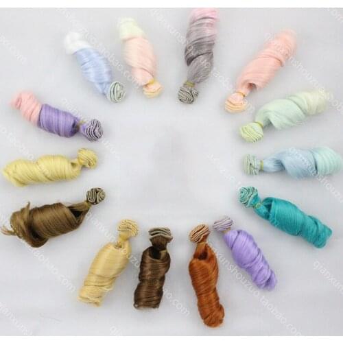 3PCS/LOT Dolls Accessories DIY BJD SD Doll Wigs Synthetic Handmade Doll Hair Curly 15CM
