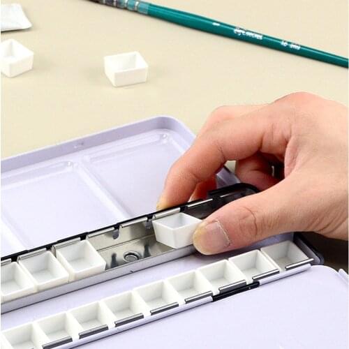 6/12/24/36/48Pcs Empty Watercolor Half Paint Pans for Artist Student Beginners Drawing Painting Tools Watercolor Paints Mini Box