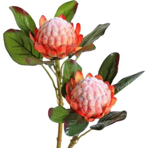 7Pcs Single Stem Tufted Emperor Flower 20.08" Length Protea Cynaroides for Wedding Home Decorative Artificial Flowers
