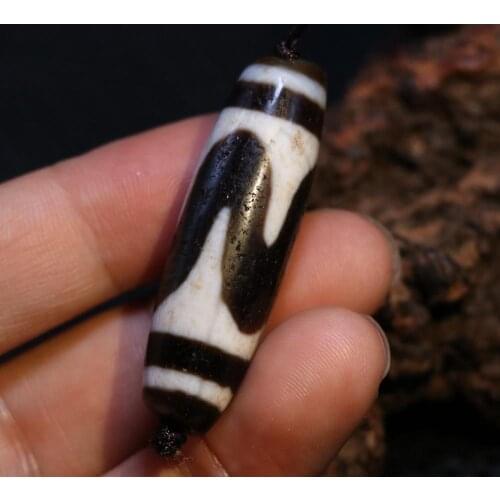 AL Treasure Magic Power Tibetan old Agate tiger-tooth dZi Bead Amulet Pendant Talisman Timestown UPD21Asw