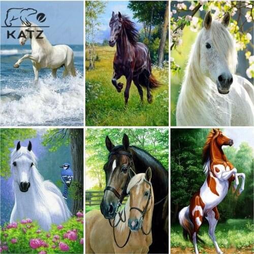 Horse Landscape Diamond Painting Nature River Embroidery Crossing Diy Snow Mountain Mosaic Art Gift Cross Stitch Home Decoration